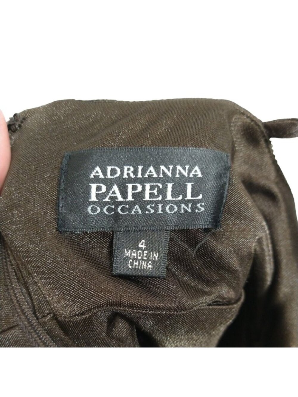 Adrianna Papell Occasion Formal Gown Dress Layered Size 4 Brown Vintage Y2K - Picture 8 of 10